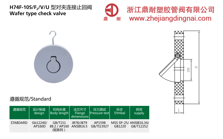 UPVC  對夾式止回閥